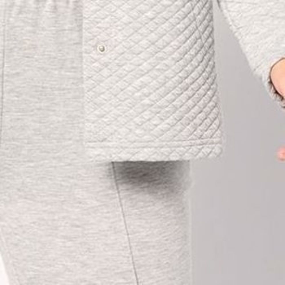 MUK LUKS Women's Petite Sleepwear PS -Piece Quilted Shacket Gray A618774 - Picture 2 of 7